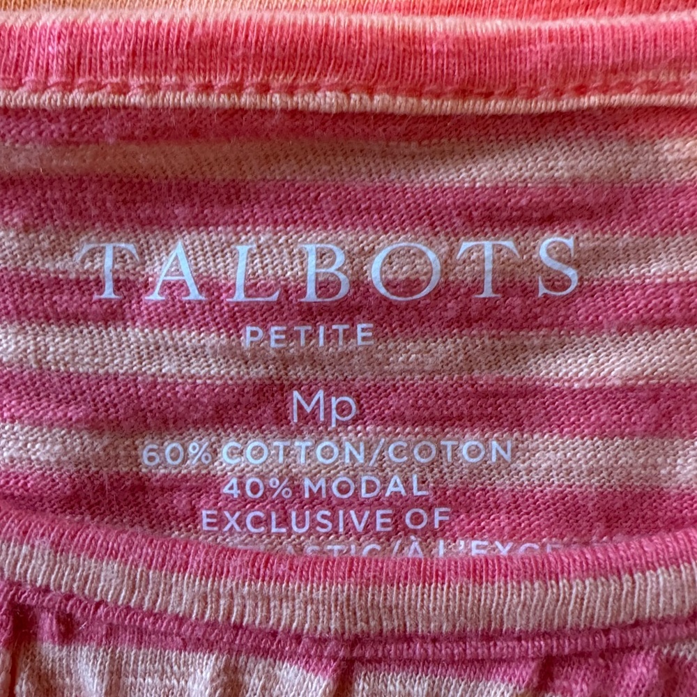 Talbots Striped Smocked Tee - Picture 2 of 3